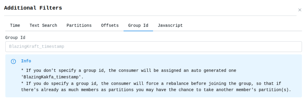 Cluster Consumer Group ID Filter Image