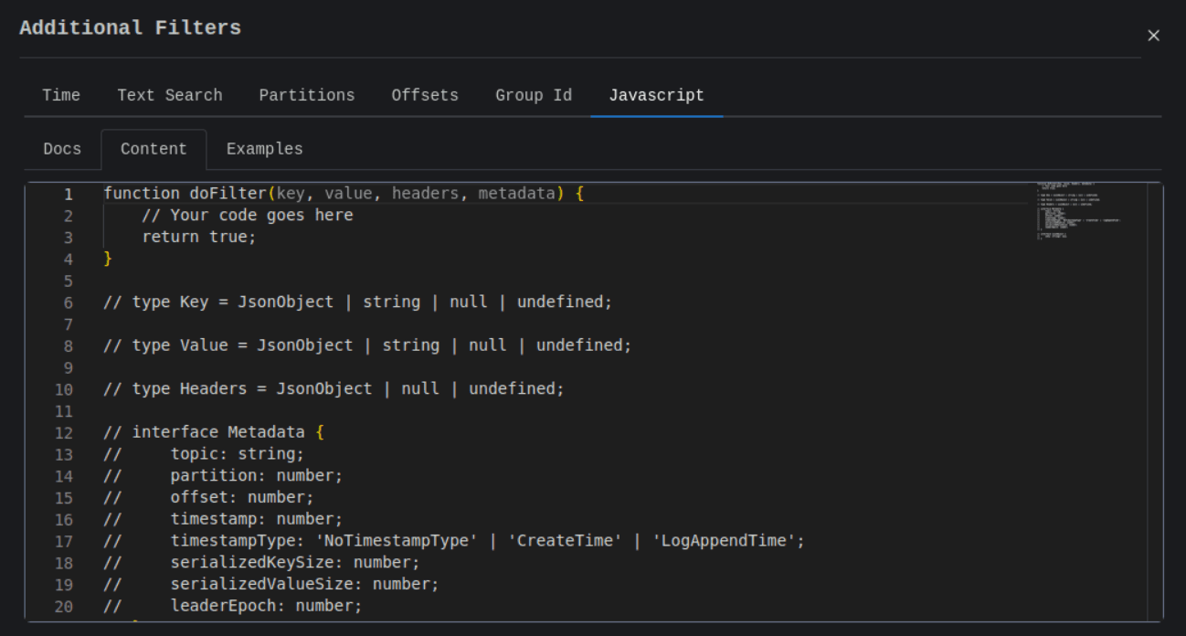 Cluster Consumer Javascript Filter Image