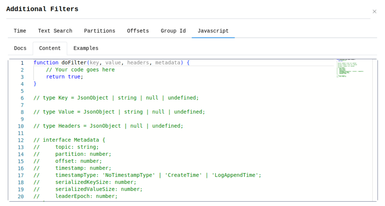 Cluster Consumer Javascript Filter Image