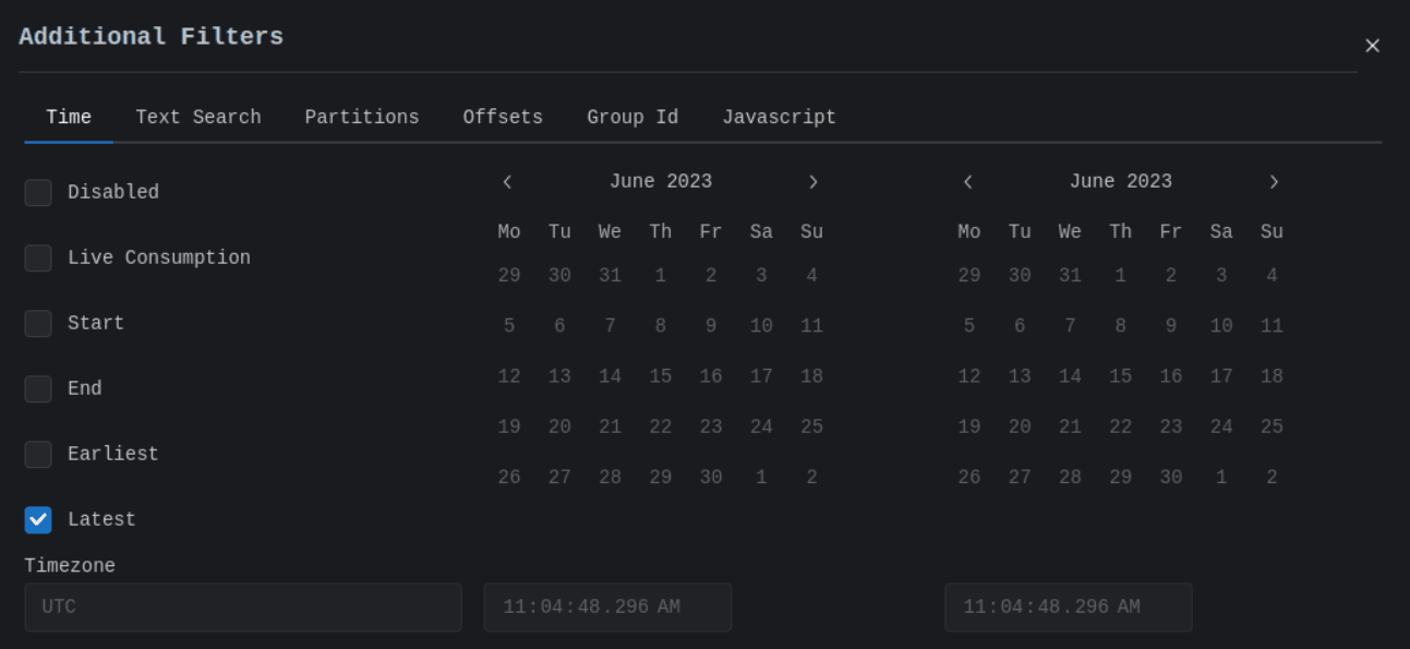 Cluster Consumer Time Filter Image