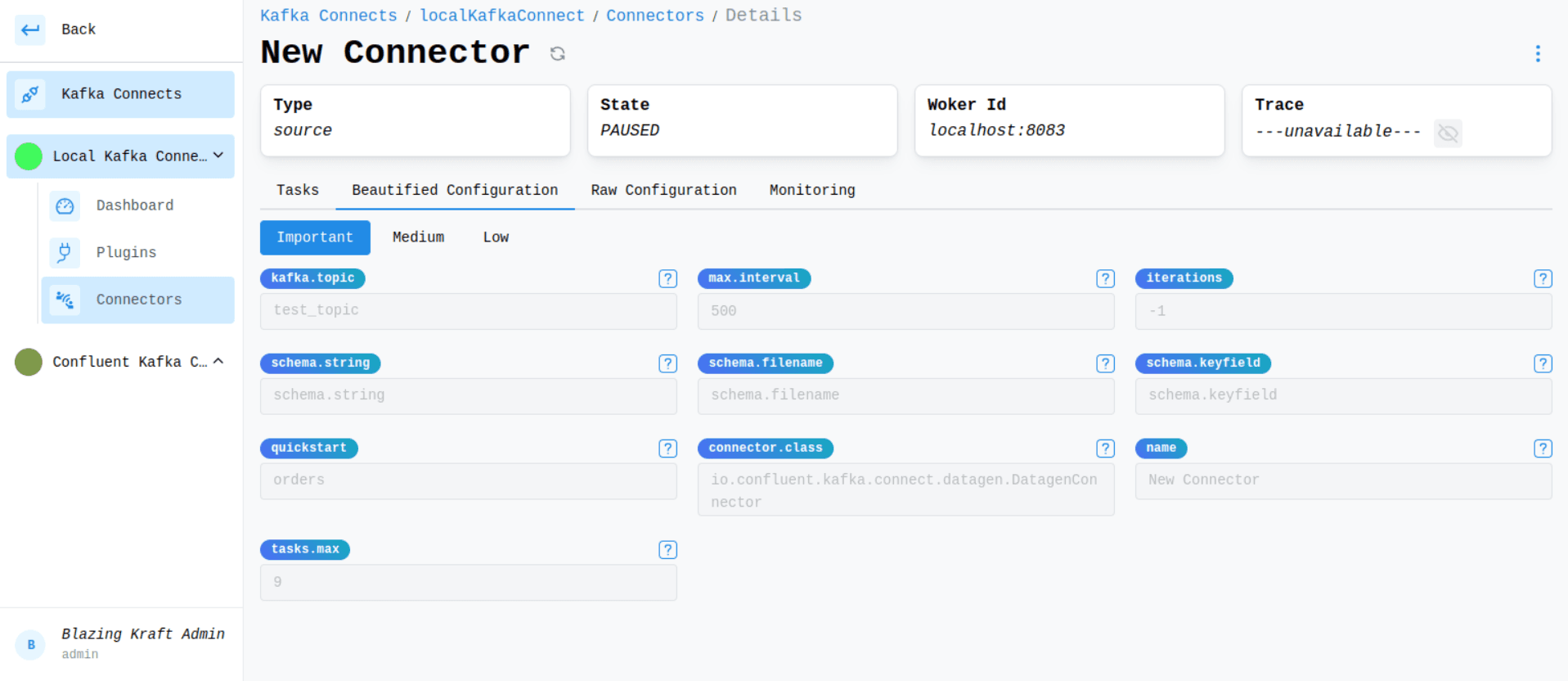 Kafka Connect Connector Details Beautified Configuration Image